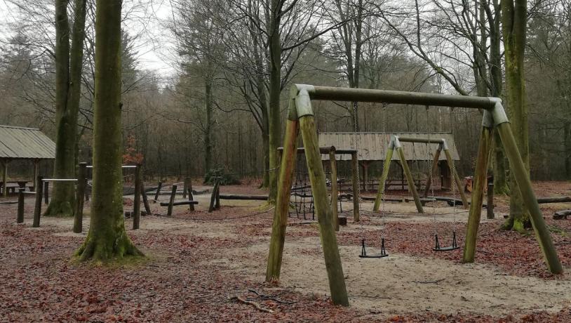 The forest playground in Hastrup Plantation in winter