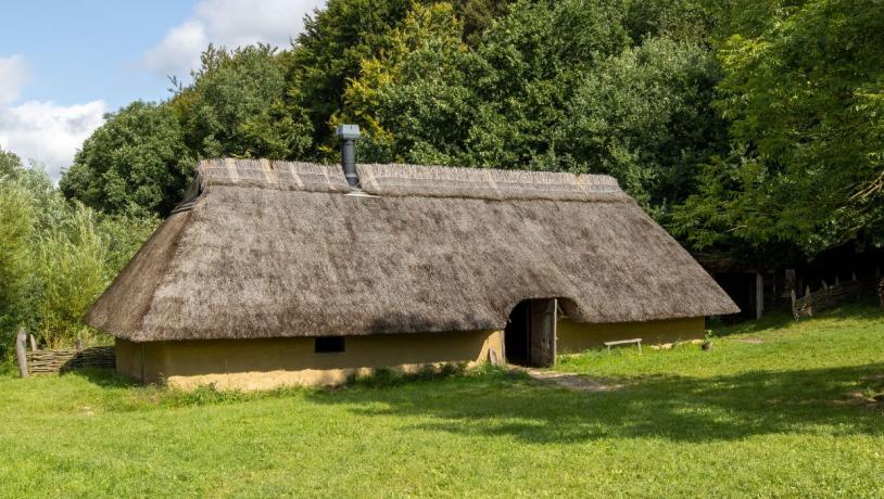 House in Vingsted Iron Age on a summer day