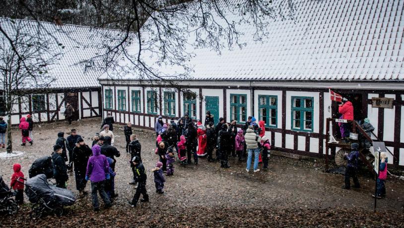 Christmas market at Børkop Vandmølle, where families and friends meet in the courtyard