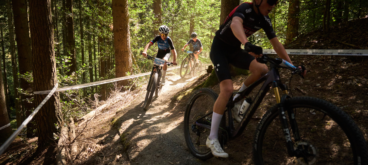 Boys on mountain bikes at the Danish Championships in MTB in Vejle 2025