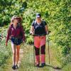 Two people on a hiking holiday along Hærvejen in the summer