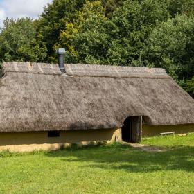 House in Vingsted Iron Age on a summer day